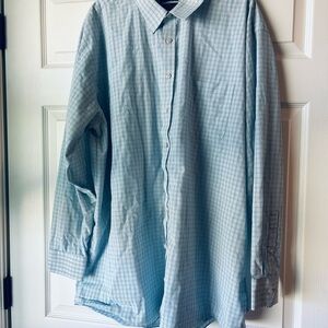 Stafford Blue Casual Button Down Shirt